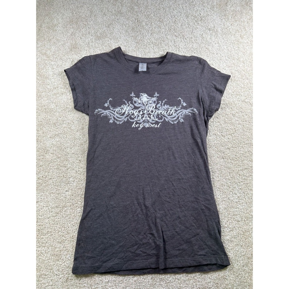Hogs Breath Key West Graphic T-Shirt Gray Yesterdays For Her M Cotton Blend Y2K